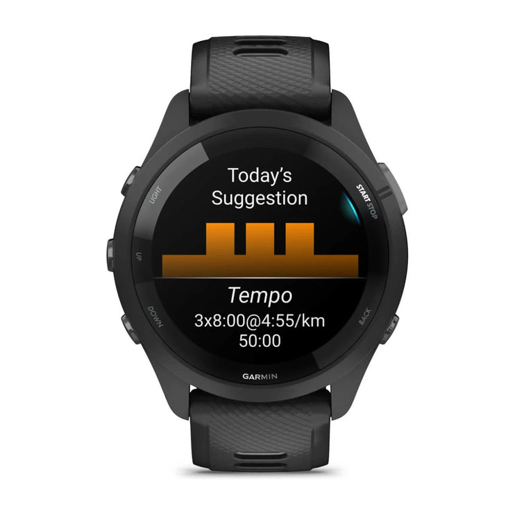 Garmin Forerunner 265 Multisport GPS Smartwatch – Black Bezel with Black Case