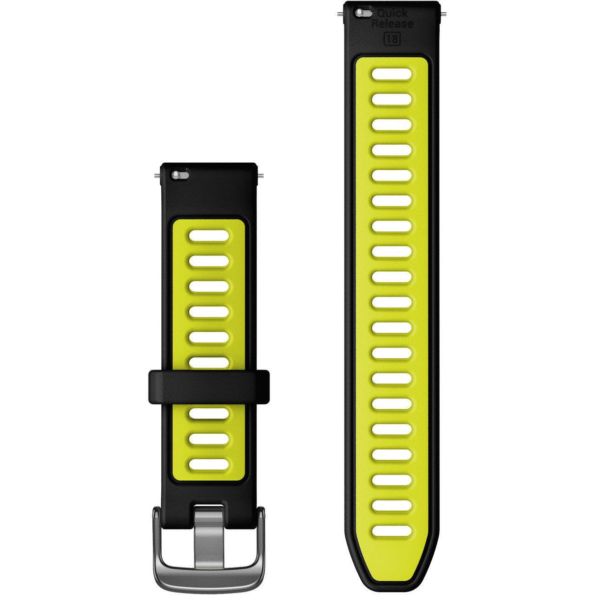 Quick Release Band (18 mm) – Black/Amp Yellow with Slate Hardware - Fitness New Zealand