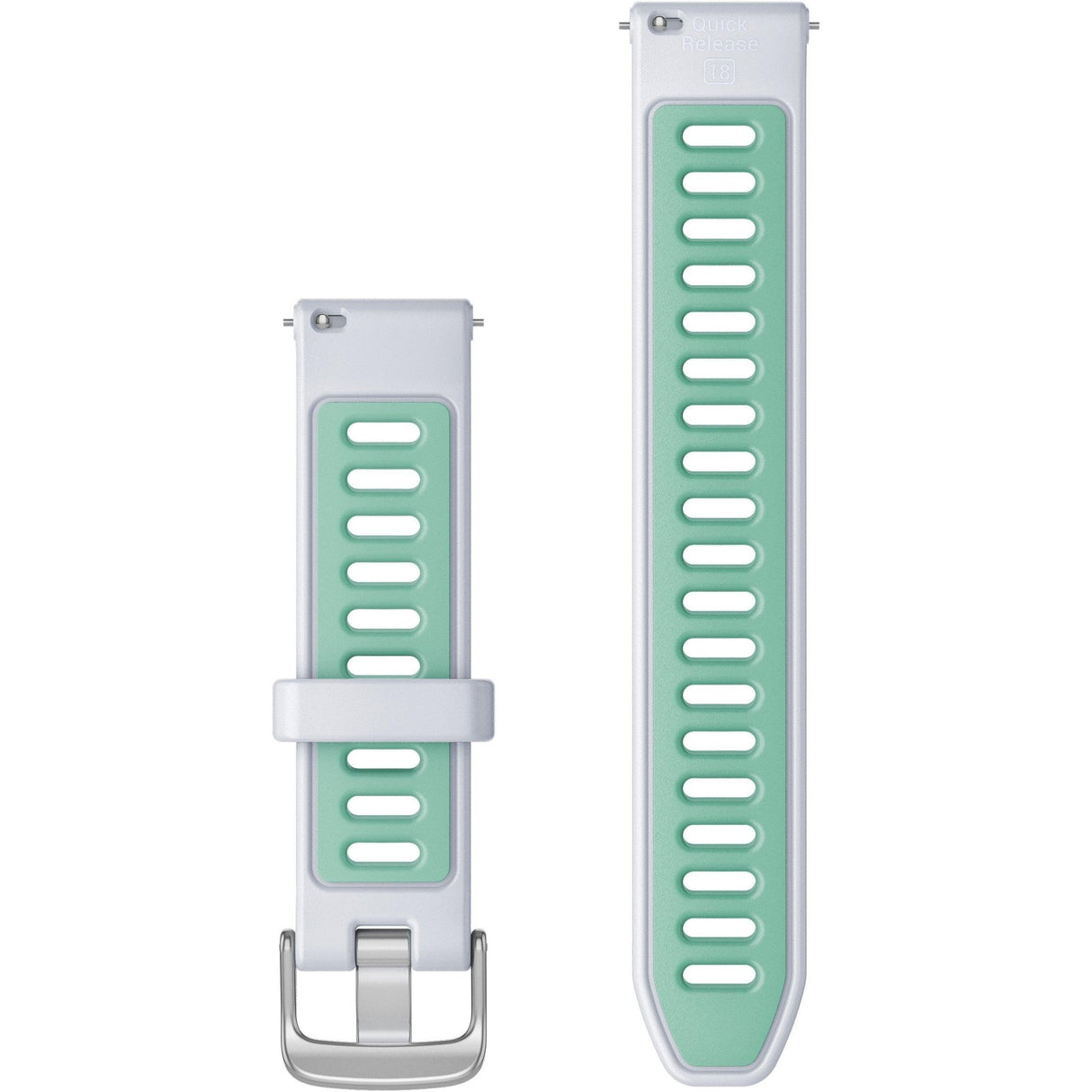 Quick Release Band (18 mm) – White/Neo Tropic with Silver Hardware - Fitness New Zealand