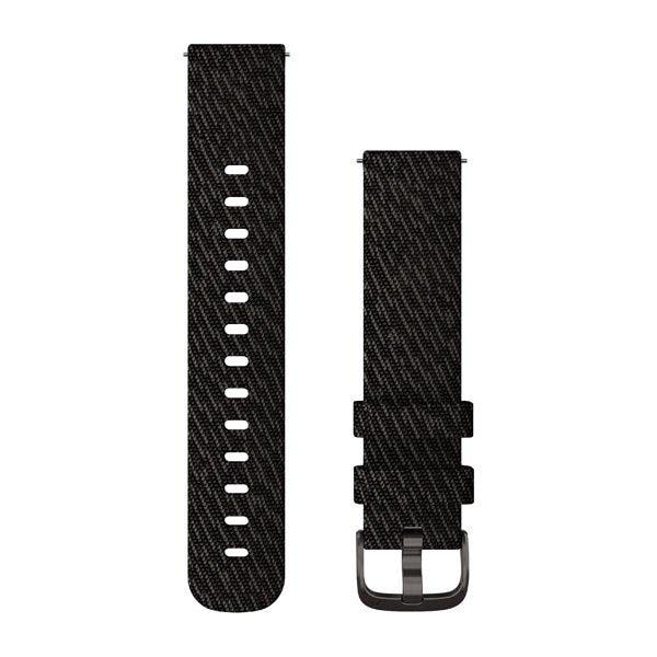 Quick Release Band 20mm – Black Pepper Woven Nylon with Slate Hardware - Fitness New Zealand