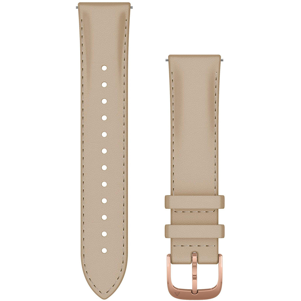 Quick Release Band 20mm – Light Sand Italian Leather with 18K Rose Gold PVD hardware - Fitness New Zealand