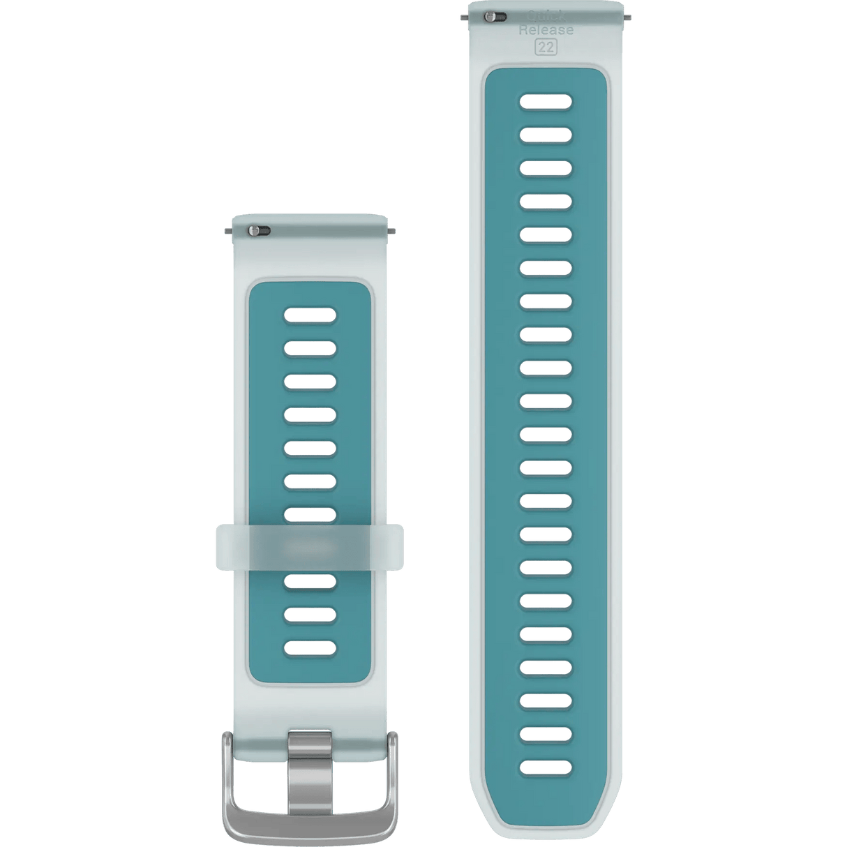 Quick Release Band (22 mm), Translucent Whitestone/Turquoise with Silver Hardware - Fitness New Zealand