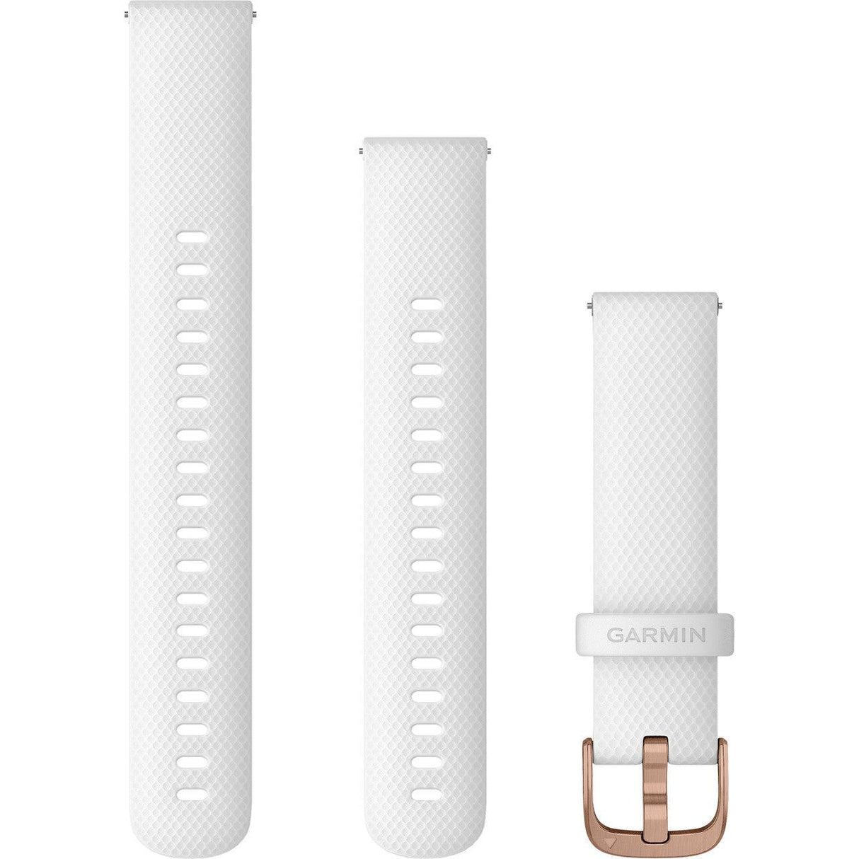 Quick Release Bands (18 mm) White with Rose Gold Hardware - Fitness New Zealand
