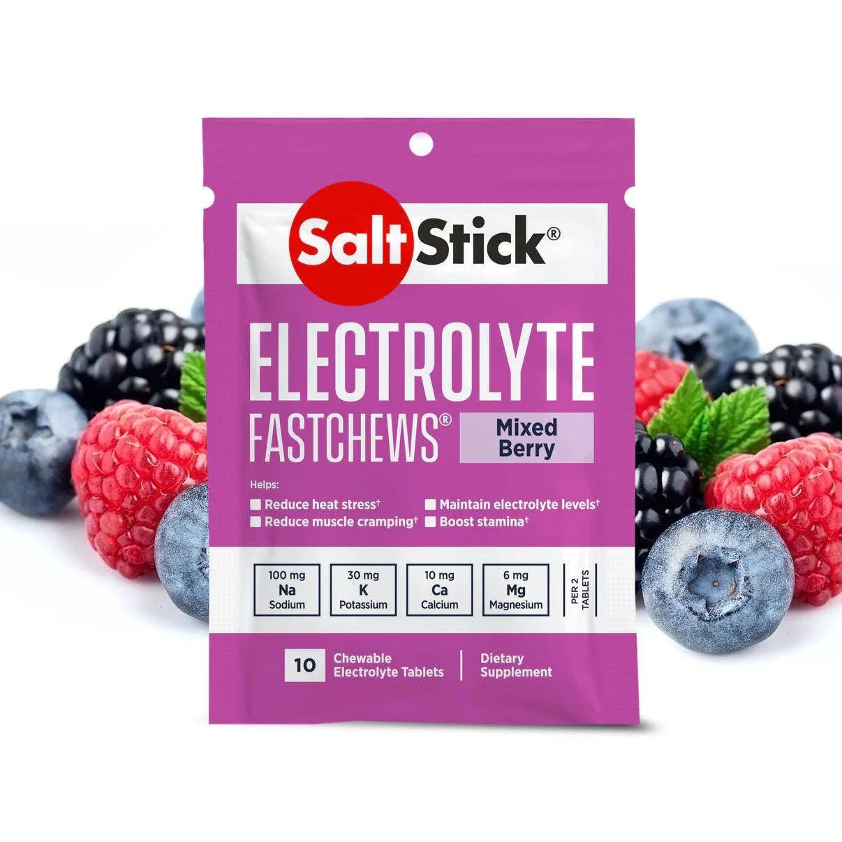 SaltStick FastChews - Pack of 10 Chewable Electrolytes - Mixed Berry - Fitness New Zealand