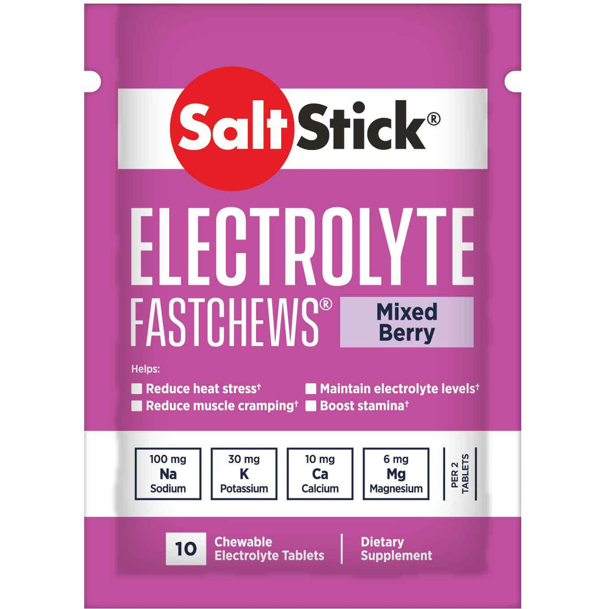 SaltStick FastChews - Pack of 10 Chewable Electrolytes - Mixed Berry - Fitness New Zealand