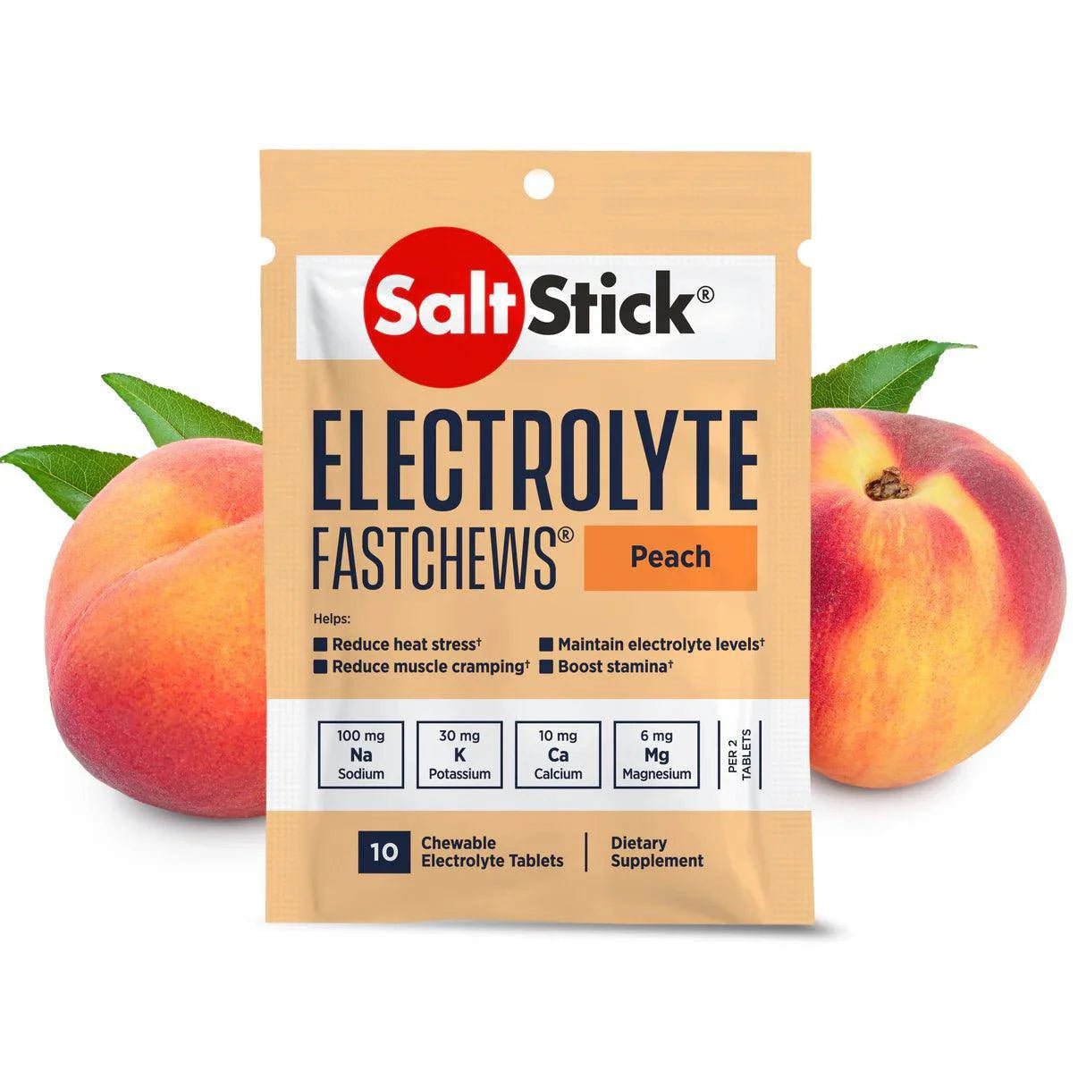 SaltStick FastChews - Pack of 10 Chewable Electrolytes - Peach - Fitness New Zealand
