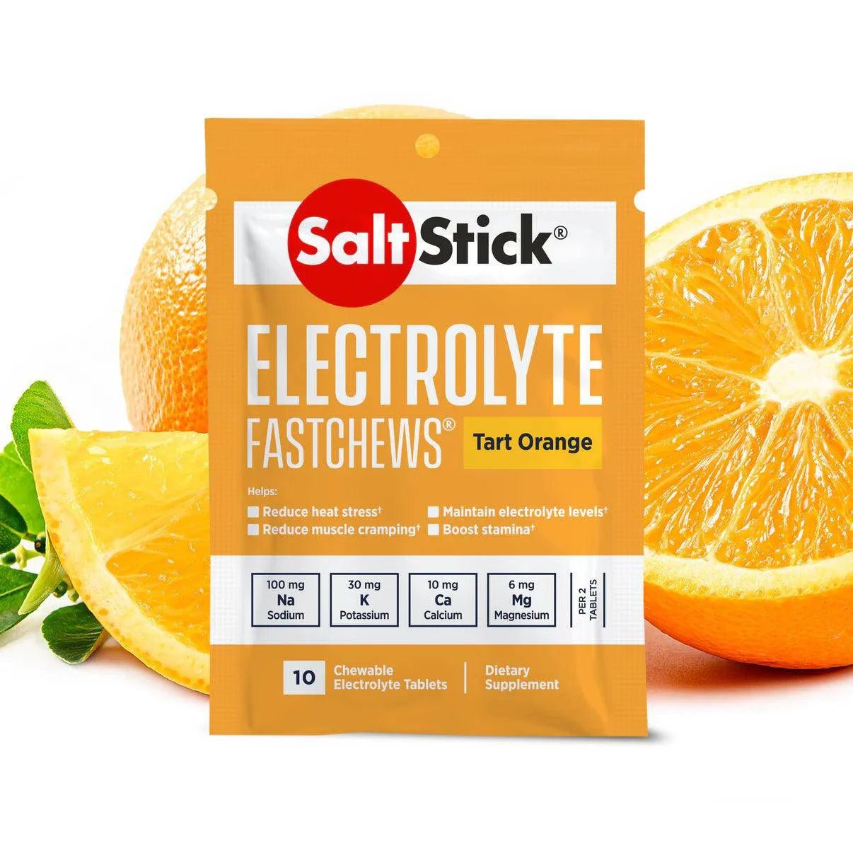 SaltStick FastChews - Pack of 10 Chewable Electrolytes - Tart Orange - Fitness New Zealand