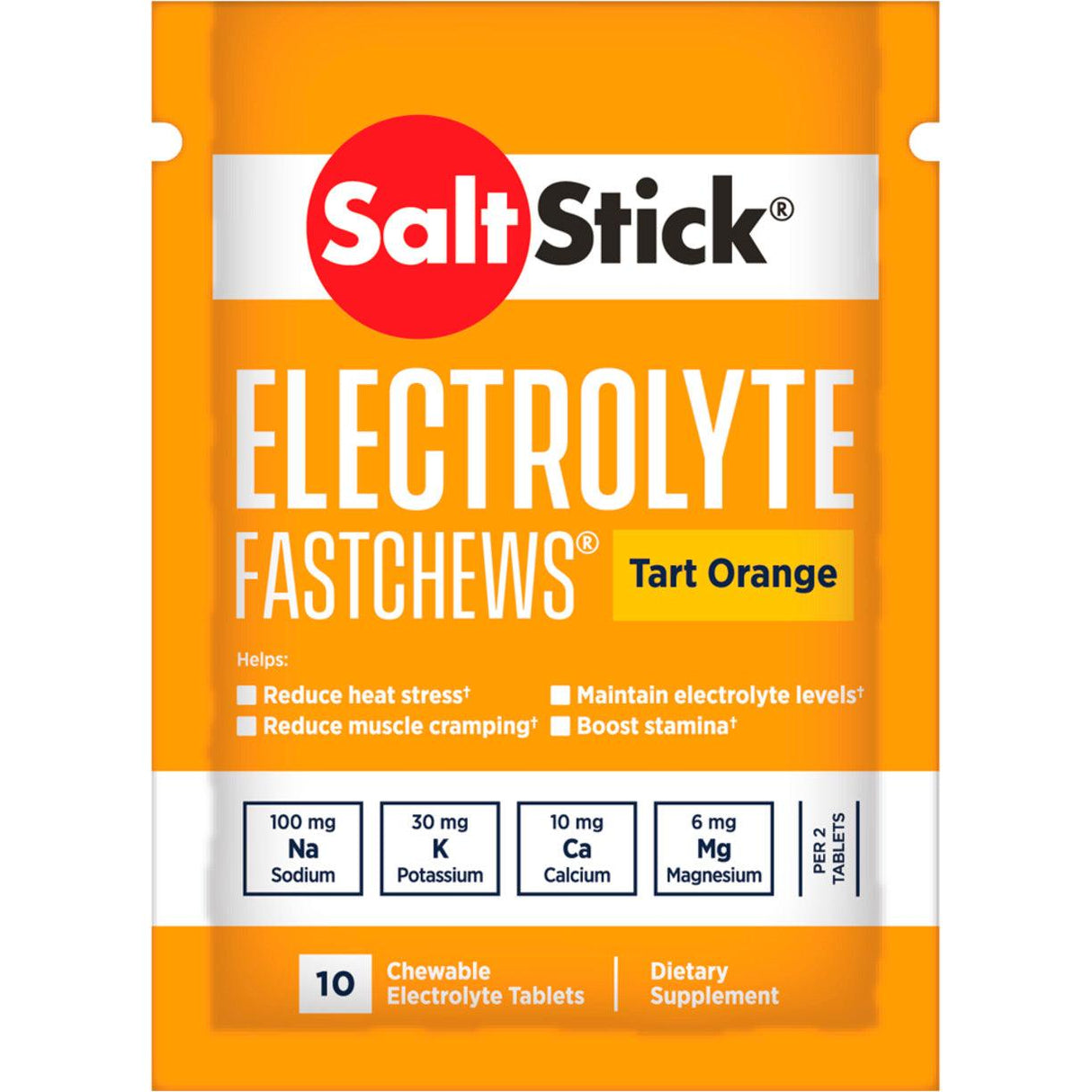 SaltStick FastChews - Pack of 10 Chewable Electrolytes - Tart Orange - Fitness New Zealand