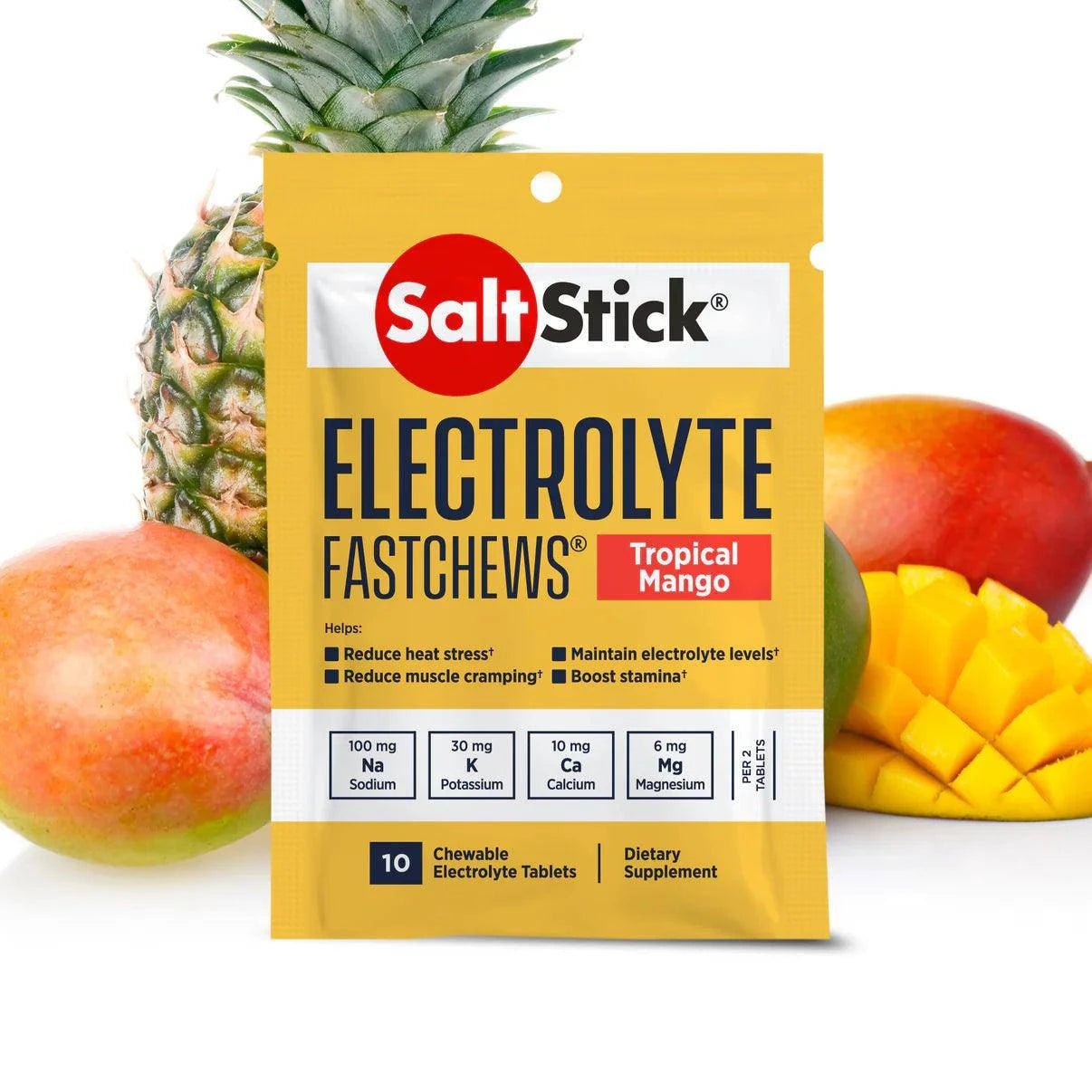 SaltStick FastChews - Pack of 10 Chewable Electrolytes - Tropical Mango - Fitness New Zealand