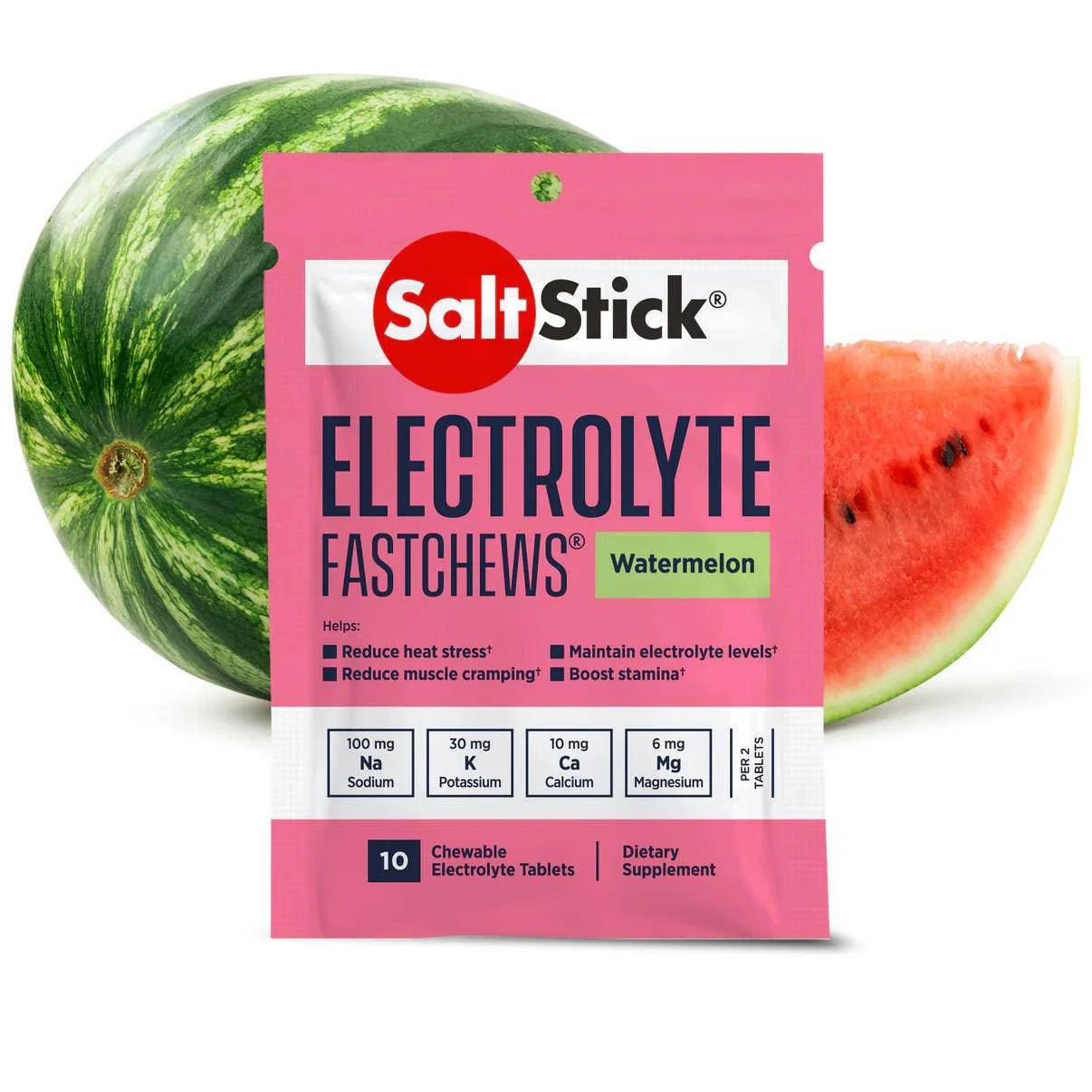 SaltStick FastChews - Pack of 10 Chewable Electrolytes - Watermelon - Fitness New Zealand