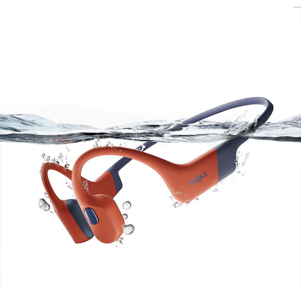 SHOKZ OpenSwim Pro Bone - Conduction Open - Ear Sport Headphones (Red) - Fitness New Zealand