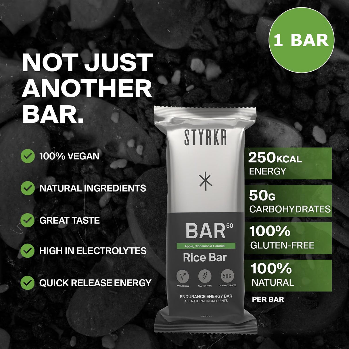 Styrkr BAR50 Apple, Cinnamon & Caramel Energy Bar - Fitness New Zealand