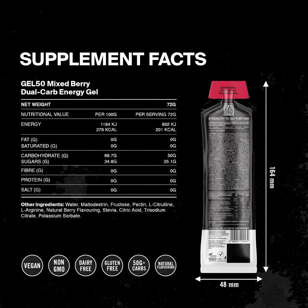 Styrkr Gel GEL50 Mixed Berry Dual - Carb - Fitness New Zealand