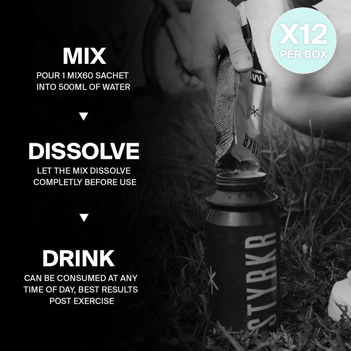 Styrkr MIX60 Dual - Carb Energy Drink Mix - Box of 12 - Fitness New Zealand