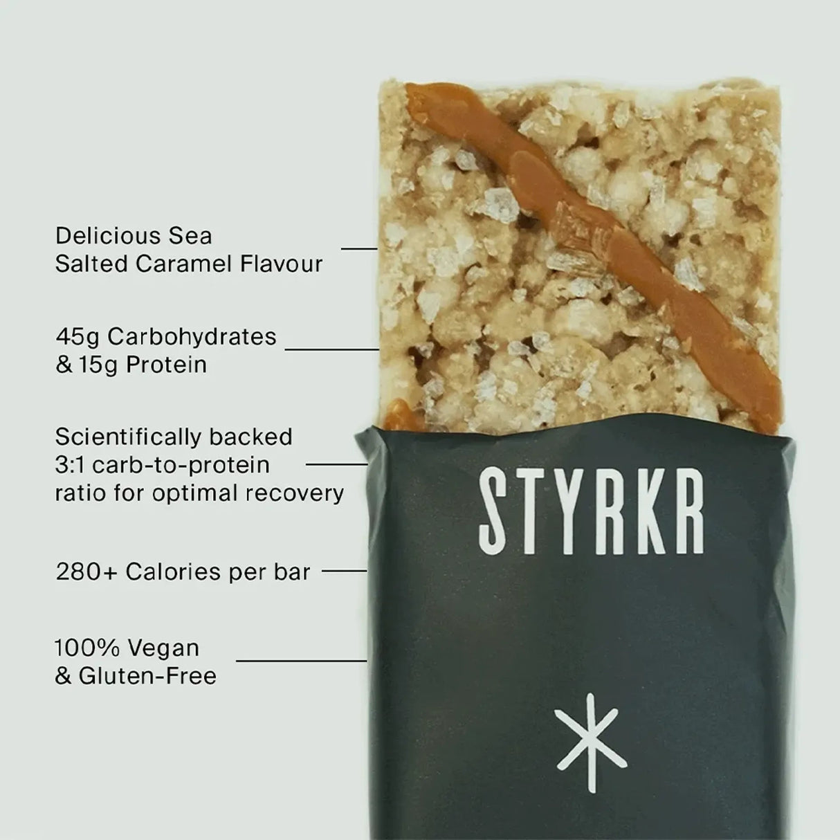 Styrkr Recovery Bar BAR+ Sea Salted Caramel - Fitness New Zealand