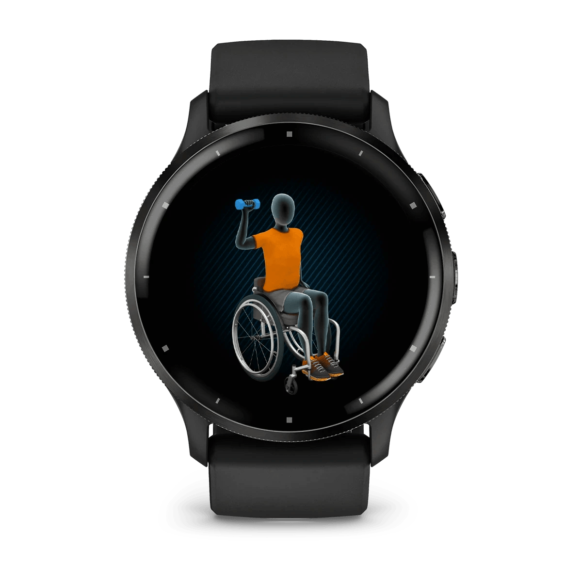 Venu 3 Slate stainless steel bezel with black case and silicone band - Fitness New Zealand