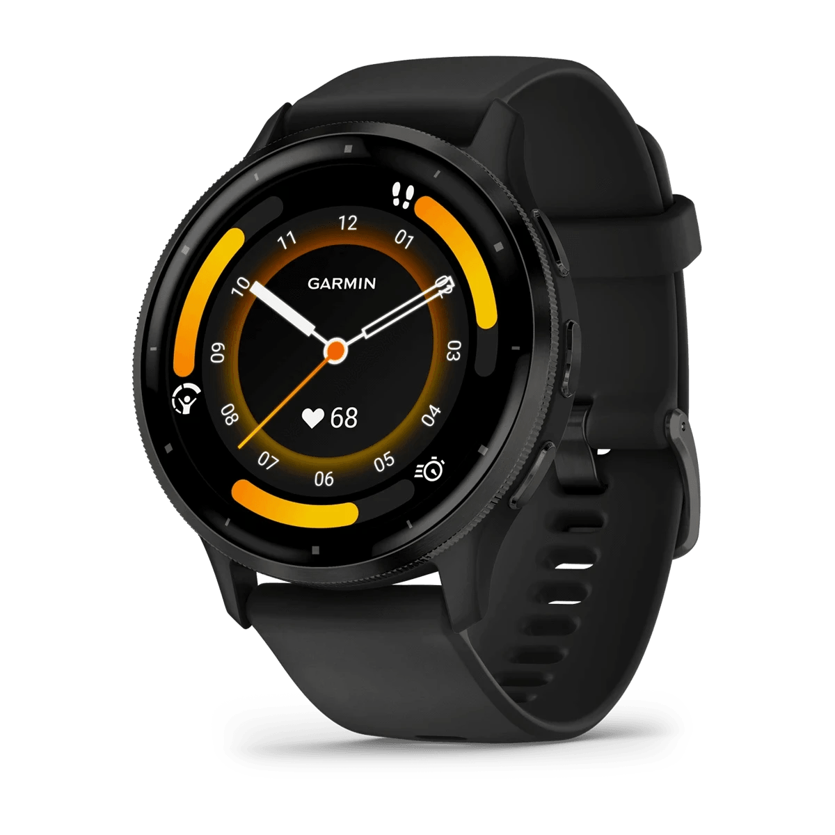 Venu 3 Slate stainless steel bezel with black case and silicone band - Fitness New Zealand