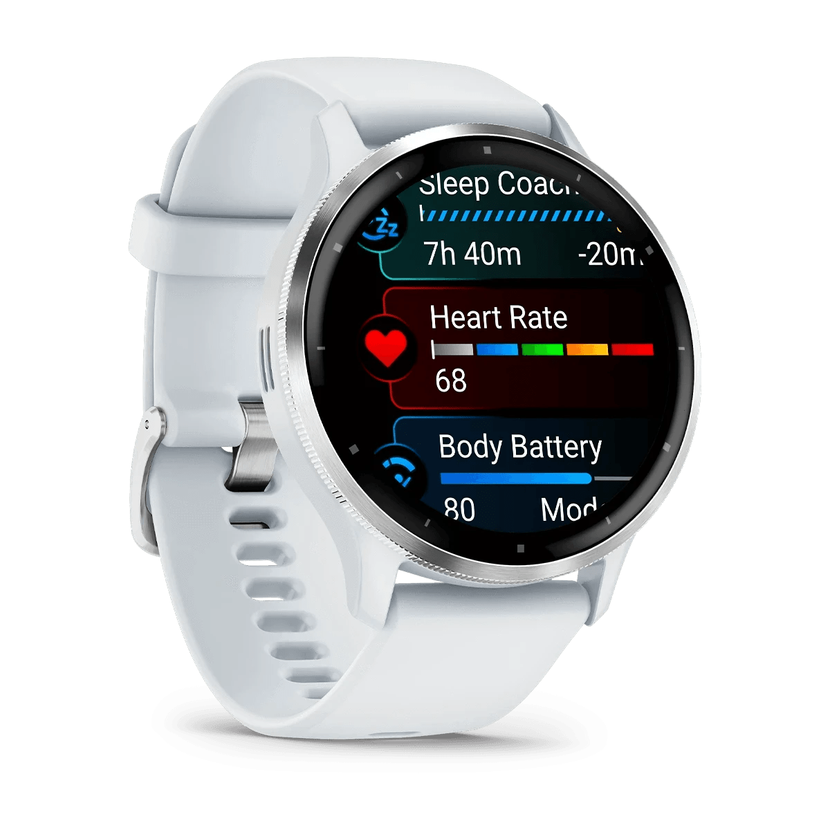 Venu 3 Slate stainless steel bezel with Whitestone case and silicone band - Fitness New Zealand