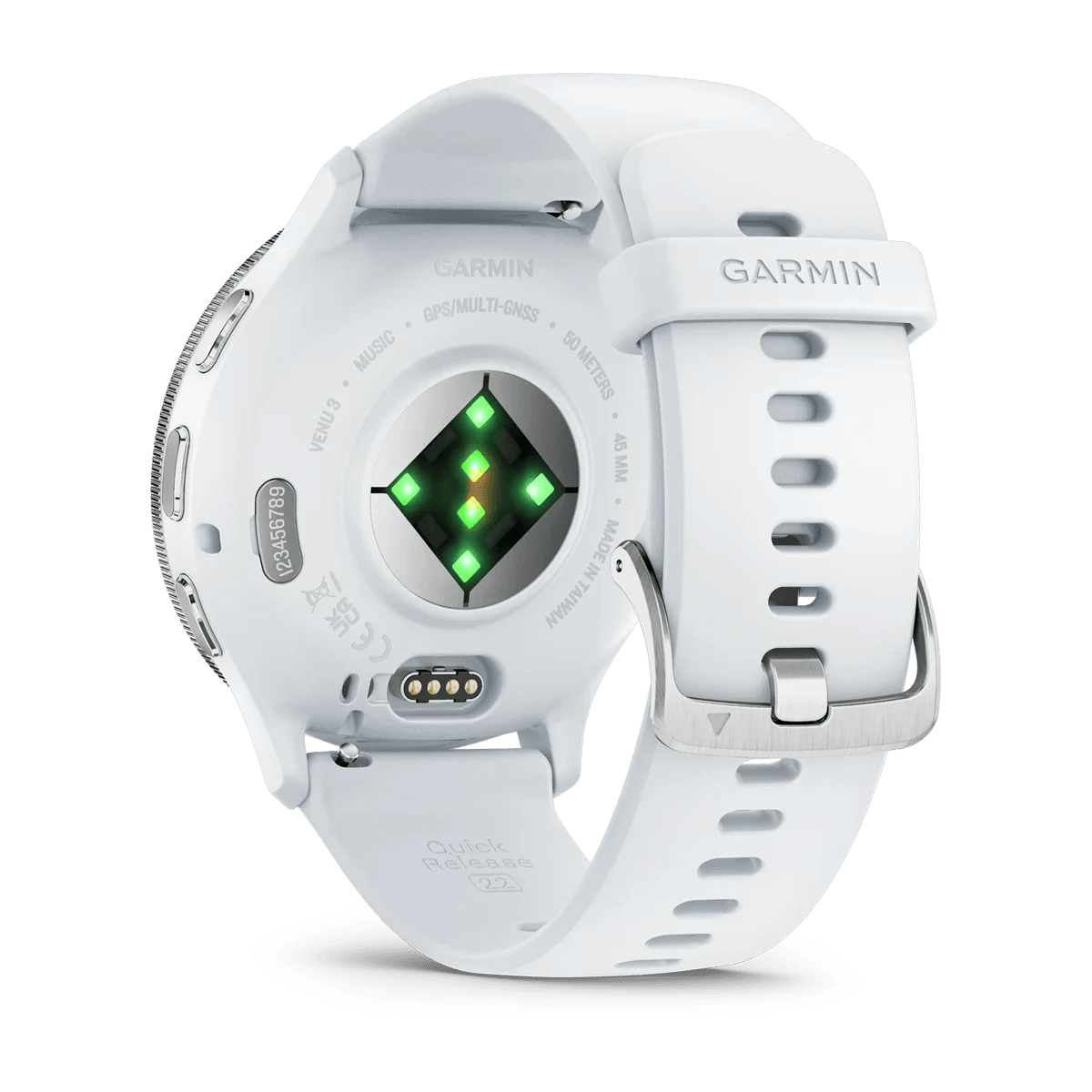 Venu 3 Slate stainless steel bezel with Whitestone case and silicone band - Fitness New Zealand