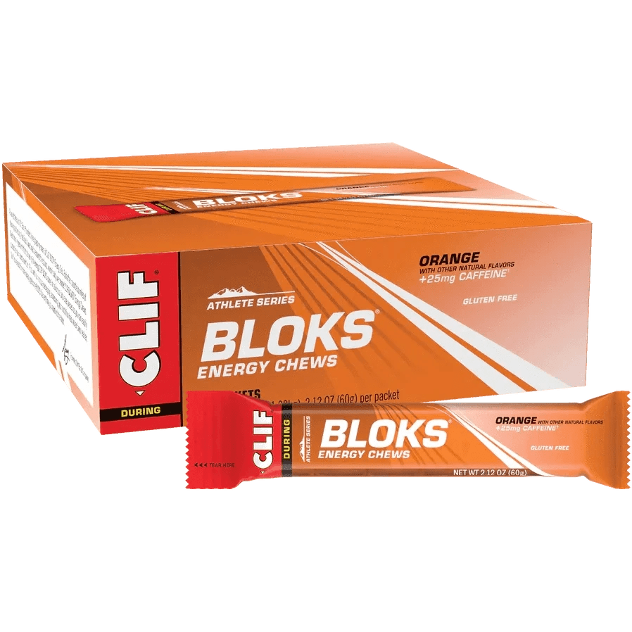 Clif Bloks Energy Chews – ORANGE + 25mg Caffeine - Fitness New Zealand