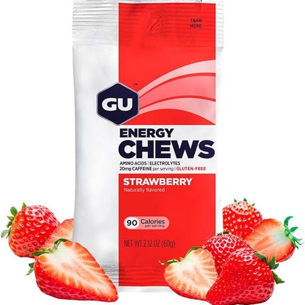 GU Energy Chews – Strawberry with 20mg Caffeine