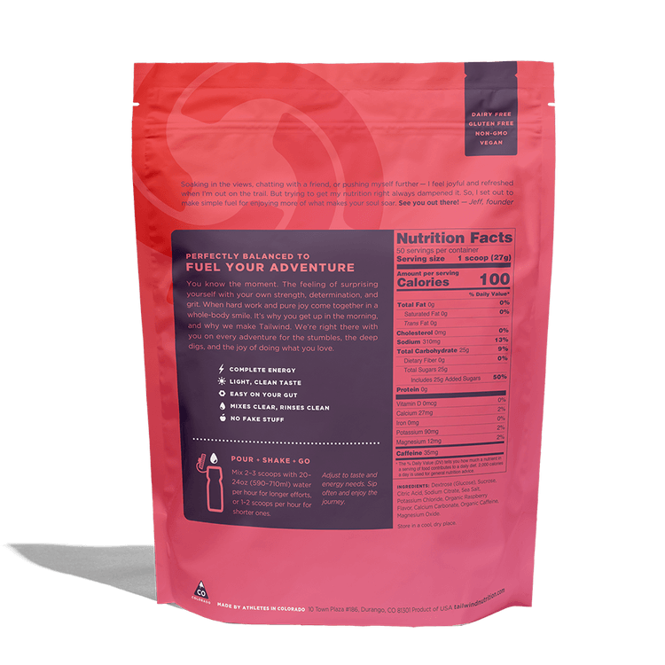Tailwind Nutrition - Raspberry - Caffeinated - 50 Serve - Fitness New Zealand
