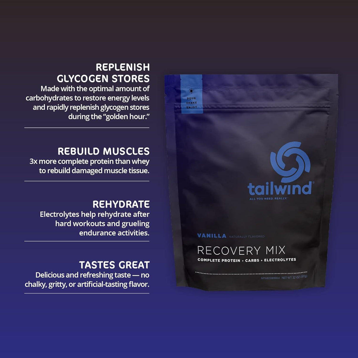 Tailwind Nutrition REBUILD Recovery Drink - Vanilla - Fitness New Zealand