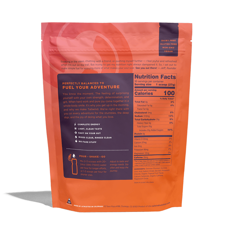 Tailwind Nutrition - Tropical - Caffeinated - 30 Serve - Fitness New Zealand