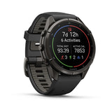 fenix 9 Pro - 43mm - Carbon Grey DLC Titanium with Black/Pebble Grey Silicone Band