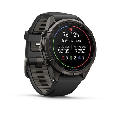 fenix 9 Pro - 43mm - Carbon Grey DLC Titanium with Black/Pebble Grey Silicone Band