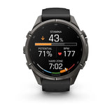 fenix 9 Pro - 43mm - Carbon Grey DLC Titanium with Black/Pebble Grey Silicone Band