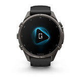 fenix 9 Pro - 43mm - Carbon Grey DLC Titanium with Black/Pebble Grey Silicone Band