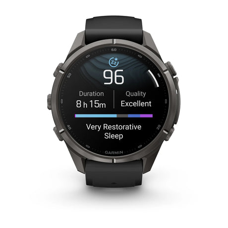 fenix 9 Pro - 43mm - Carbon Grey DLC Titanium with Black/Pebble Grey Silicone Band