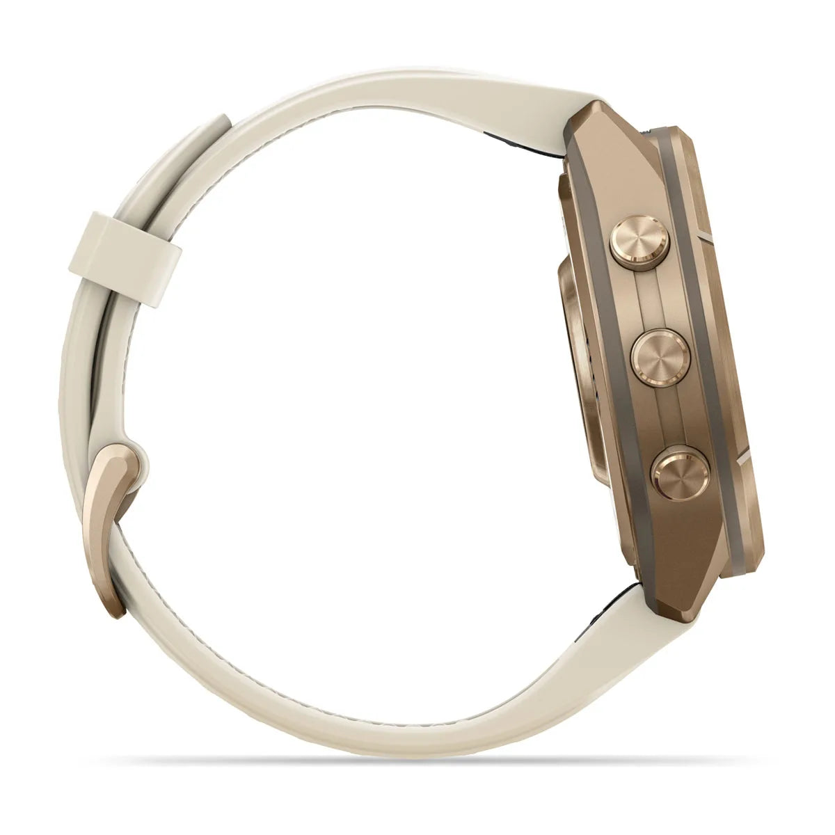 fenix 9 Pro - 43mm - Autumn Gold Titanium with Cream/French Gray Silicone Band