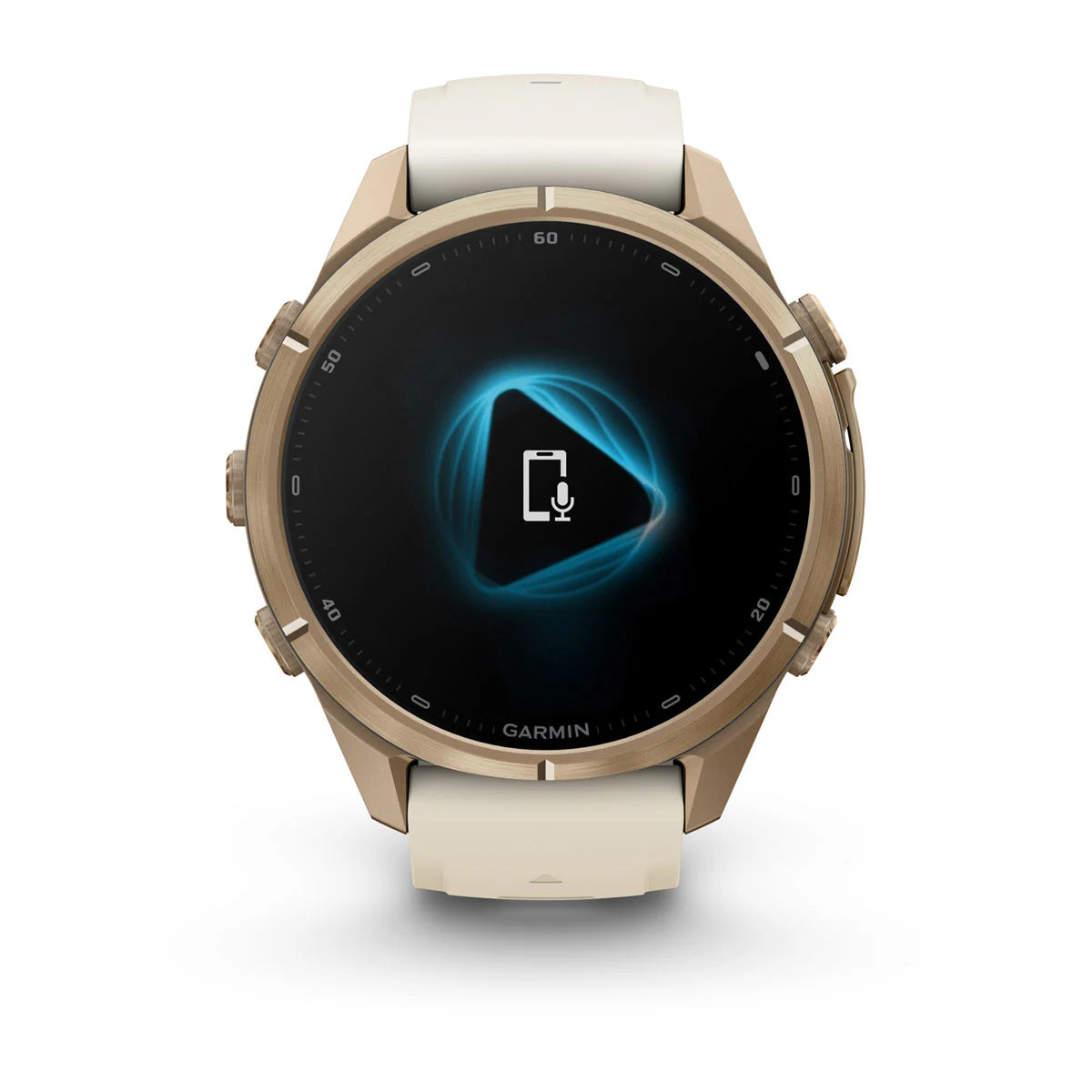 fenix 9 Pro - 43mm - Autumn Gold Titanium with Cream/French Gray Silicone Band