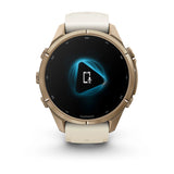 fenix 9 Pro - 43mm - Autumn Gold Titanium with Cream/French Gray Silicone Band