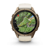 fenix 9 Pro - 43mm - Autumn Gold Titanium with Cream/French Gray Silicone Band