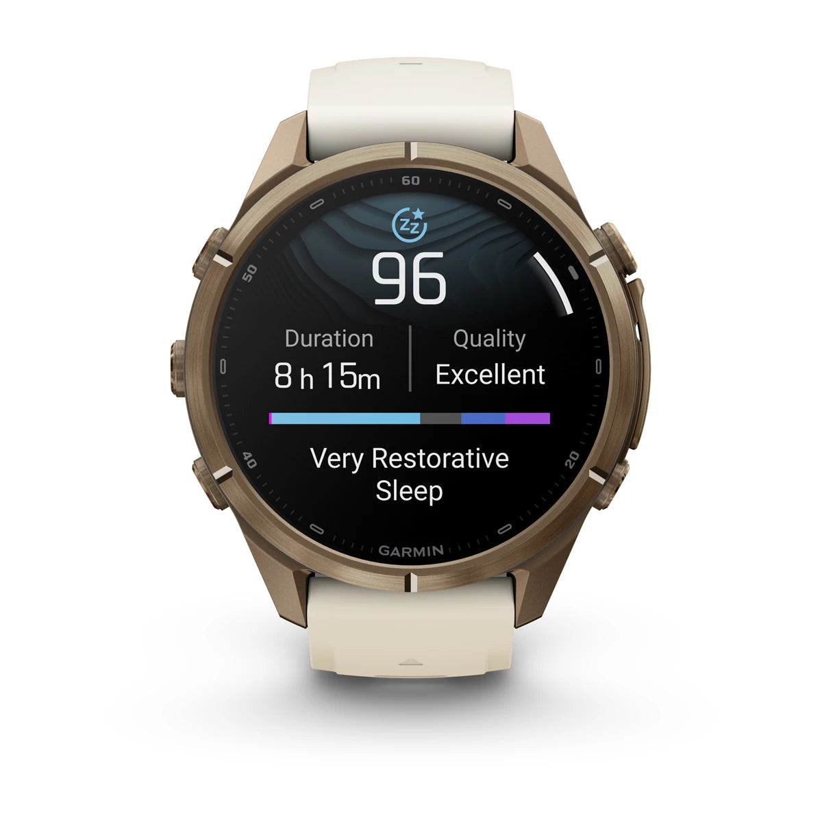 fenix 9 Pro - 43mm - Autumn Gold Titanium with Cream/French Gray Silicone Band