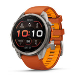 fenix 9 Pro - 47mm - Titanium with Autumn Orange/Spark Orange Silicone Band
