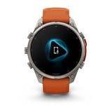 fenix 9 Pro - 47mm - Titanium with Autumn Orange/Spark Orange Silicone Band