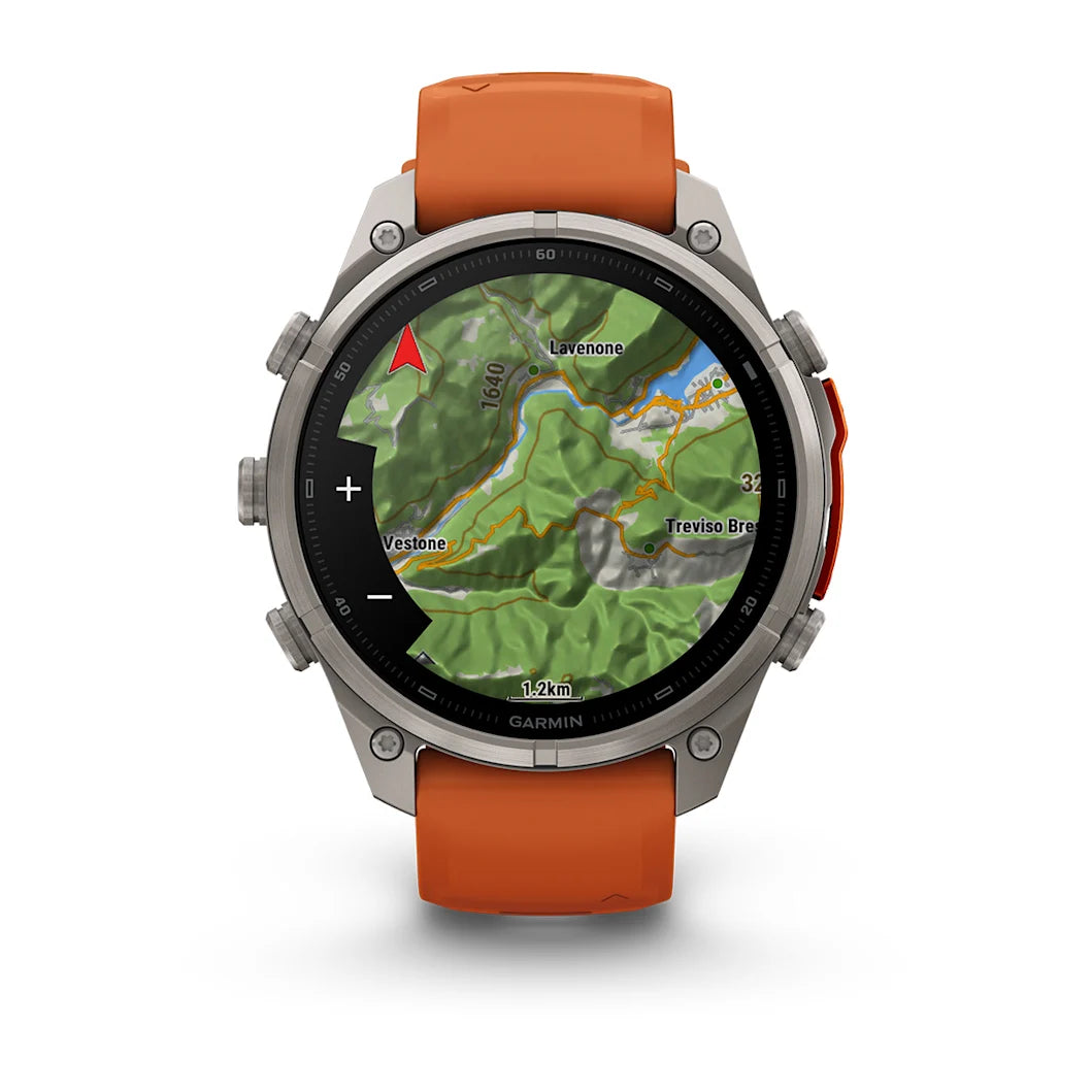 fenix 9 Pro - 47mm - Titanium with Autumn Orange/Spark Orange Silicone Band