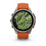 fenix 9 Pro - 47mm - Titanium with Autumn Orange/Spark Orange Silicone Band
