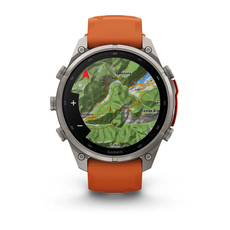 fenix 9 Pro - 47mm - Titanium with Autumn Orange/Spark Orange Silicone Band