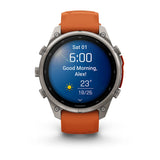 fenix 9 Pro - 47mm - Titanium with Autumn Orange/Spark Orange Silicone Band