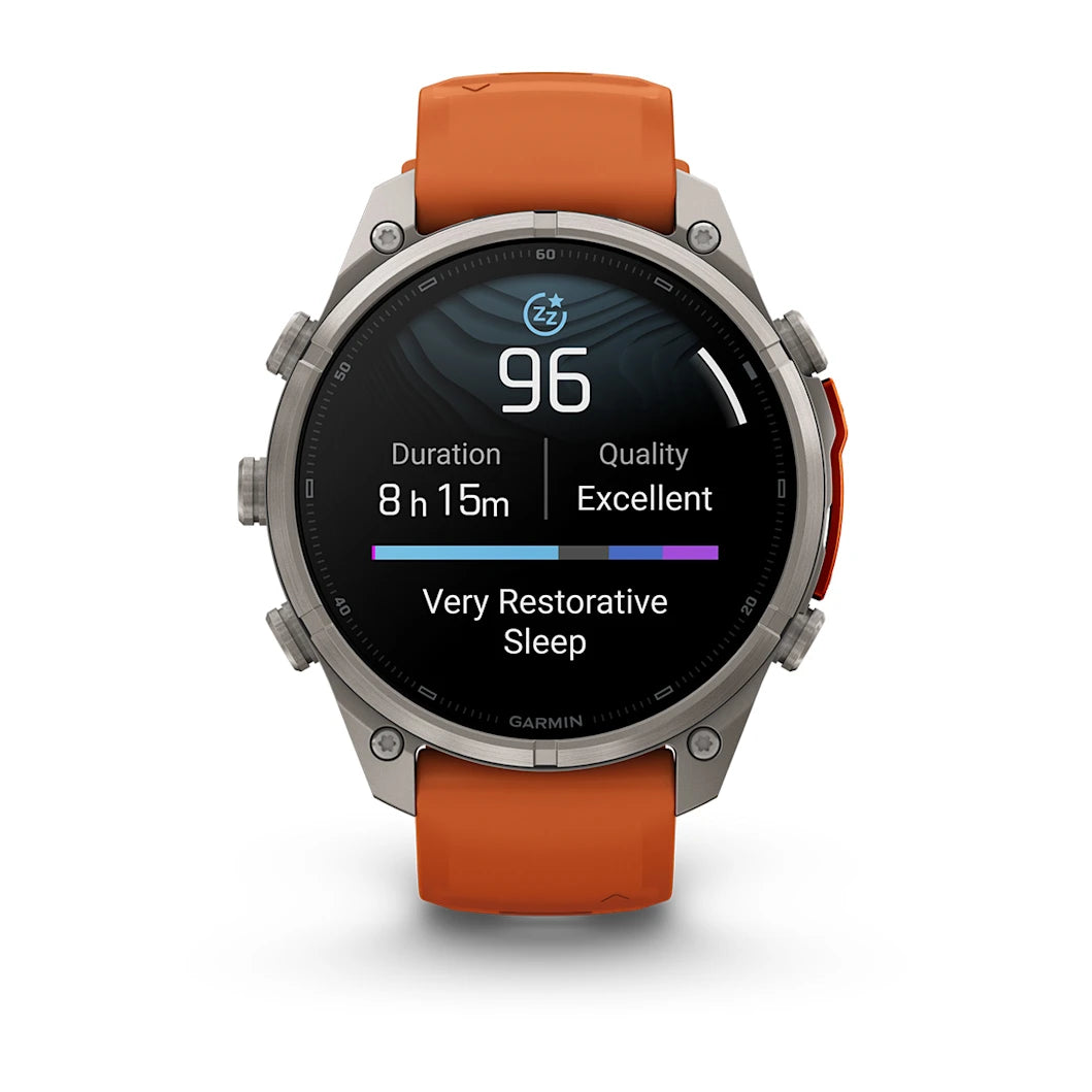 fenix 9 Pro - 47mm - Titanium with Autumn Orange/Spark Orange Silicone Band