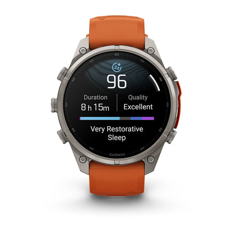 fenix 9 Pro - 47mm - Titanium with Autumn Orange/Spark Orange Silicone Band
