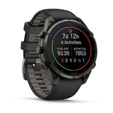 fenix 9 Pro - 47mm - Carbon Grey DLC Titanium with Black/Pebble Grey Silicone Band