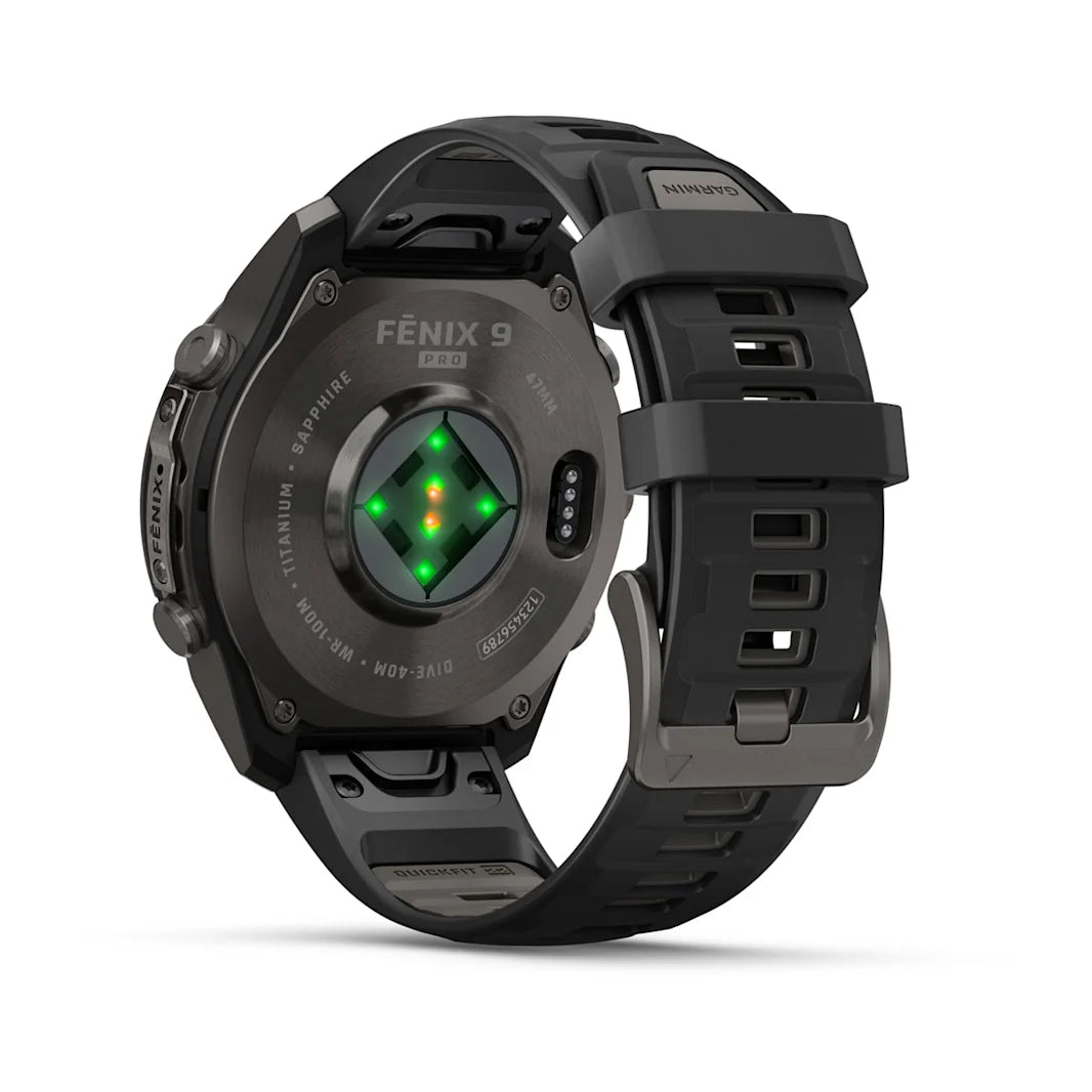 fenix 9 Pro - 47mm - Carbon Grey DLC Titanium with Black/Pebble Grey Silicone Band