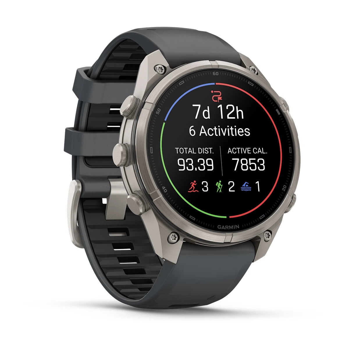 fenix 9 Pro - 47mm - Titanium with Graphite/Black Silicone Band