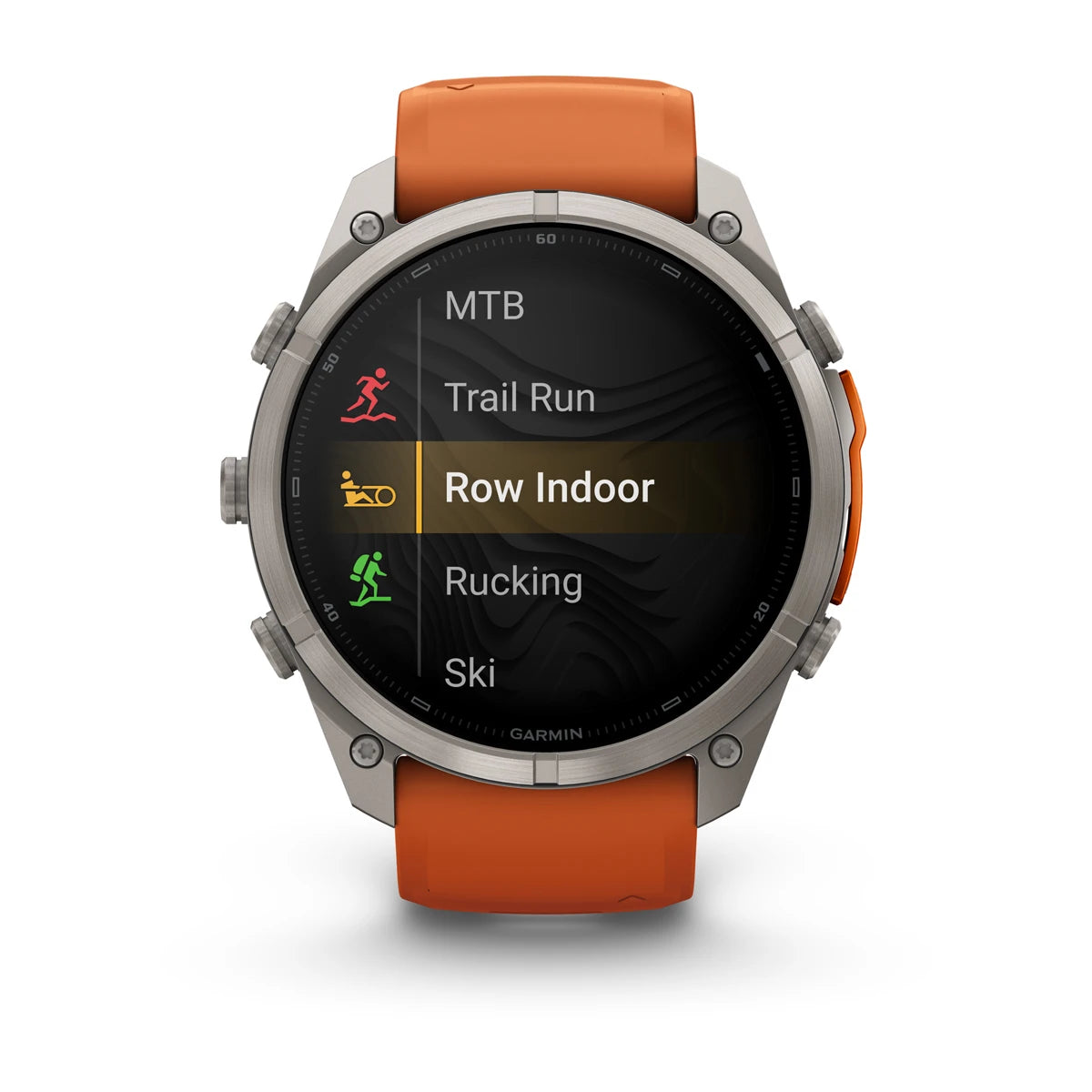 fenix 9 Pro – inReach - 51mm - Titanium with Autumn Orange/Spark Orange Silicone Band